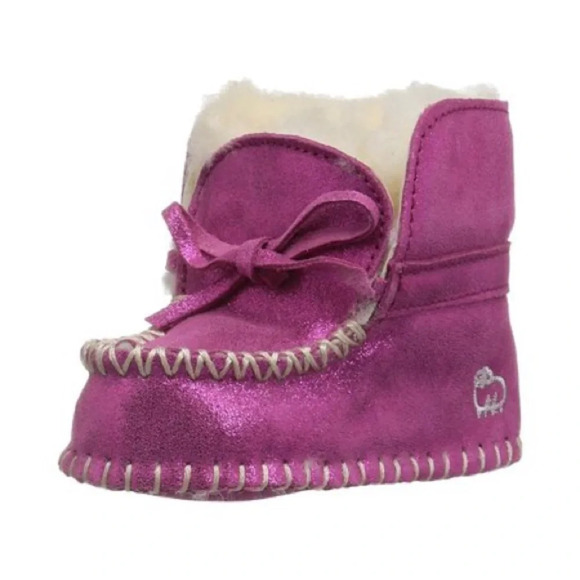 Lamo Baby-Girl's Moc Moccasin, Pink Glitter, Infant - Picture 9 of 9